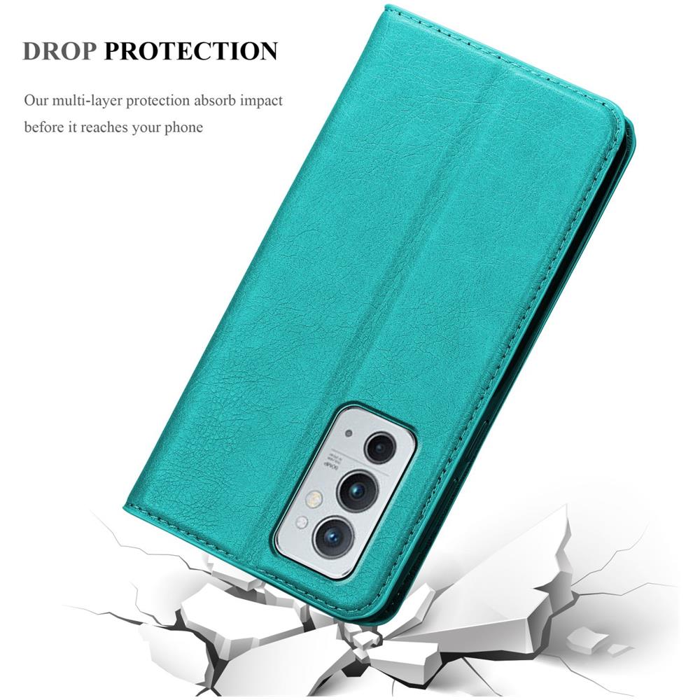 Custodia Compatibile Con Oneplus 9rt 5g In Turchese Petrolio - Coperchio Protettiva Con Chiusura Magnetica, Funzione Stand E Tasca Per Le Carte - Foto 8