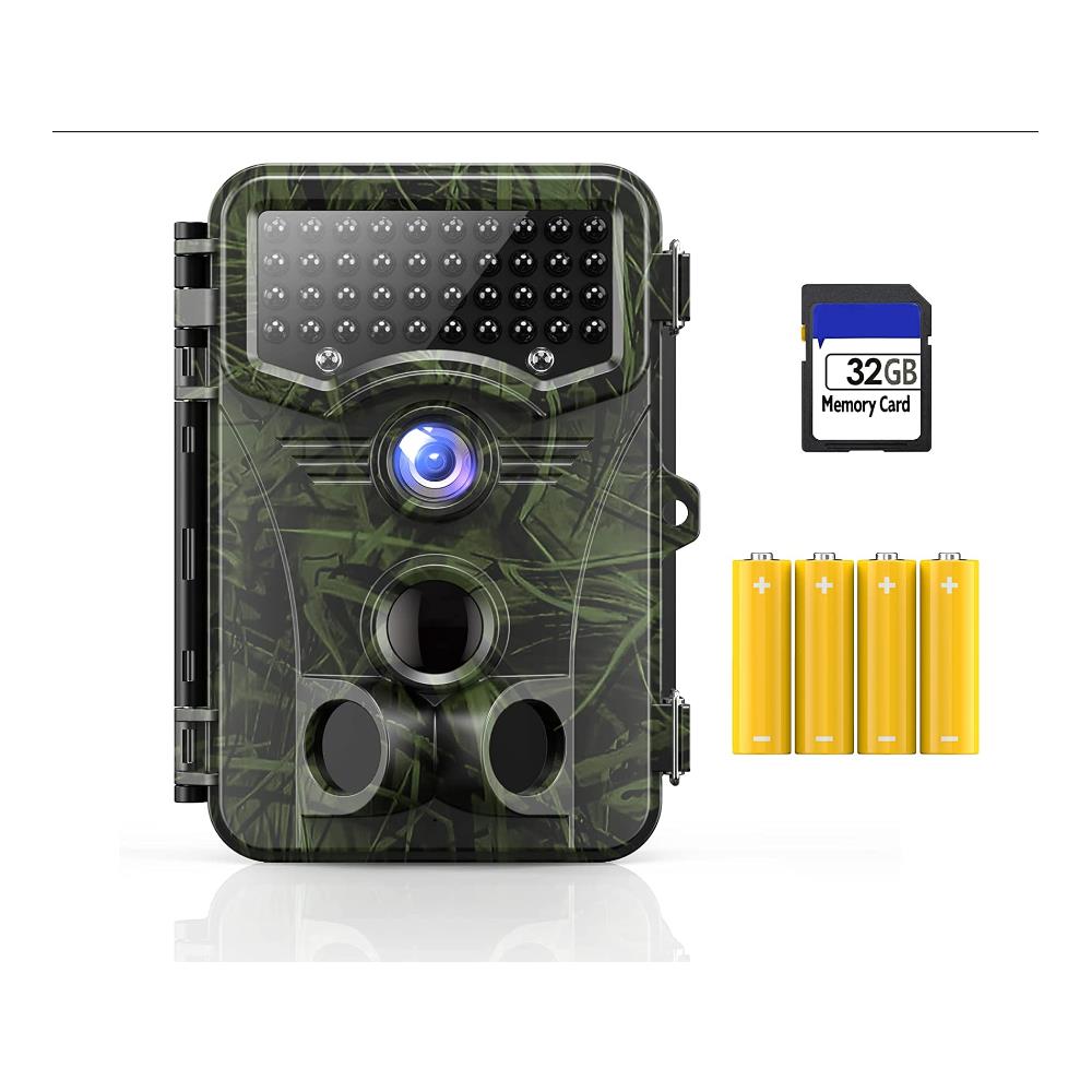 4k 32mp Tracking Camera Per Adulti, Videocamera Da Gioco Con Visione Notturna 0.1 Tempo Di Innesco Attivato Dal Movimento Obiettivo Grandangolare 120°, Telecamera Da Caccia Ip66 Con 40 Led Ir Non Emit - Foto 1