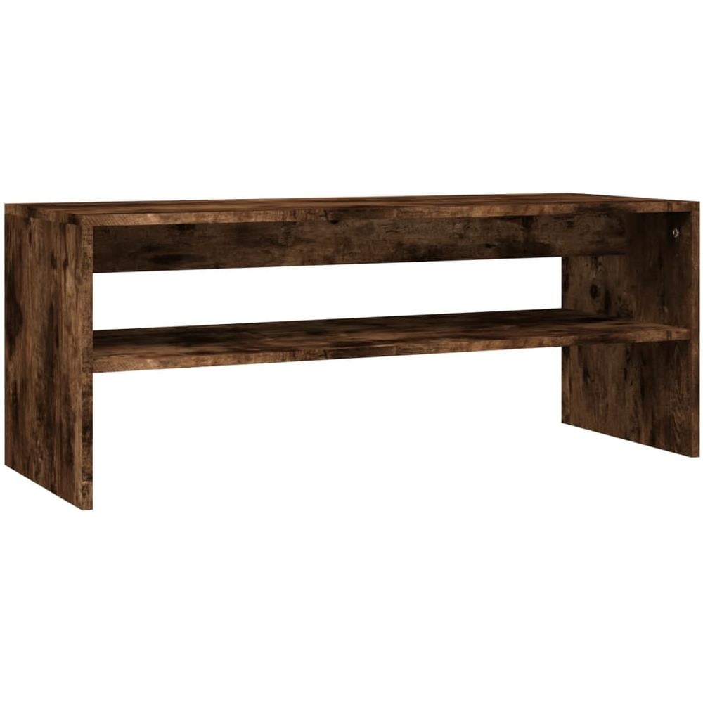 Tavolino Da Salotto Rovere Fumo 100x40x40 Cm Legno Multistrato - Foto 2