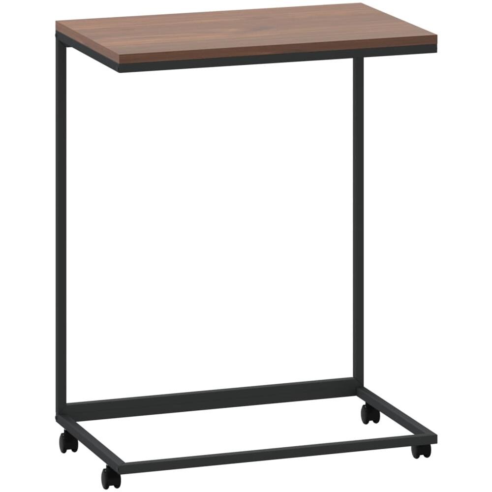 Tavolino Con Ruote Nero 55x35x70 Cm In Legno Multistrato - Foto 2