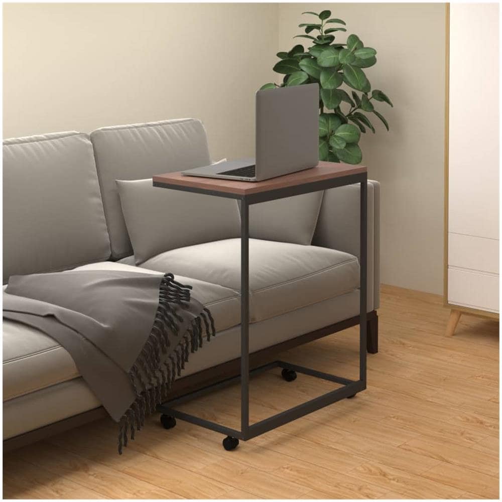 Tavolino Con Ruote Nero 55x35x70 Cm In Legno Multistrato - Foto 1