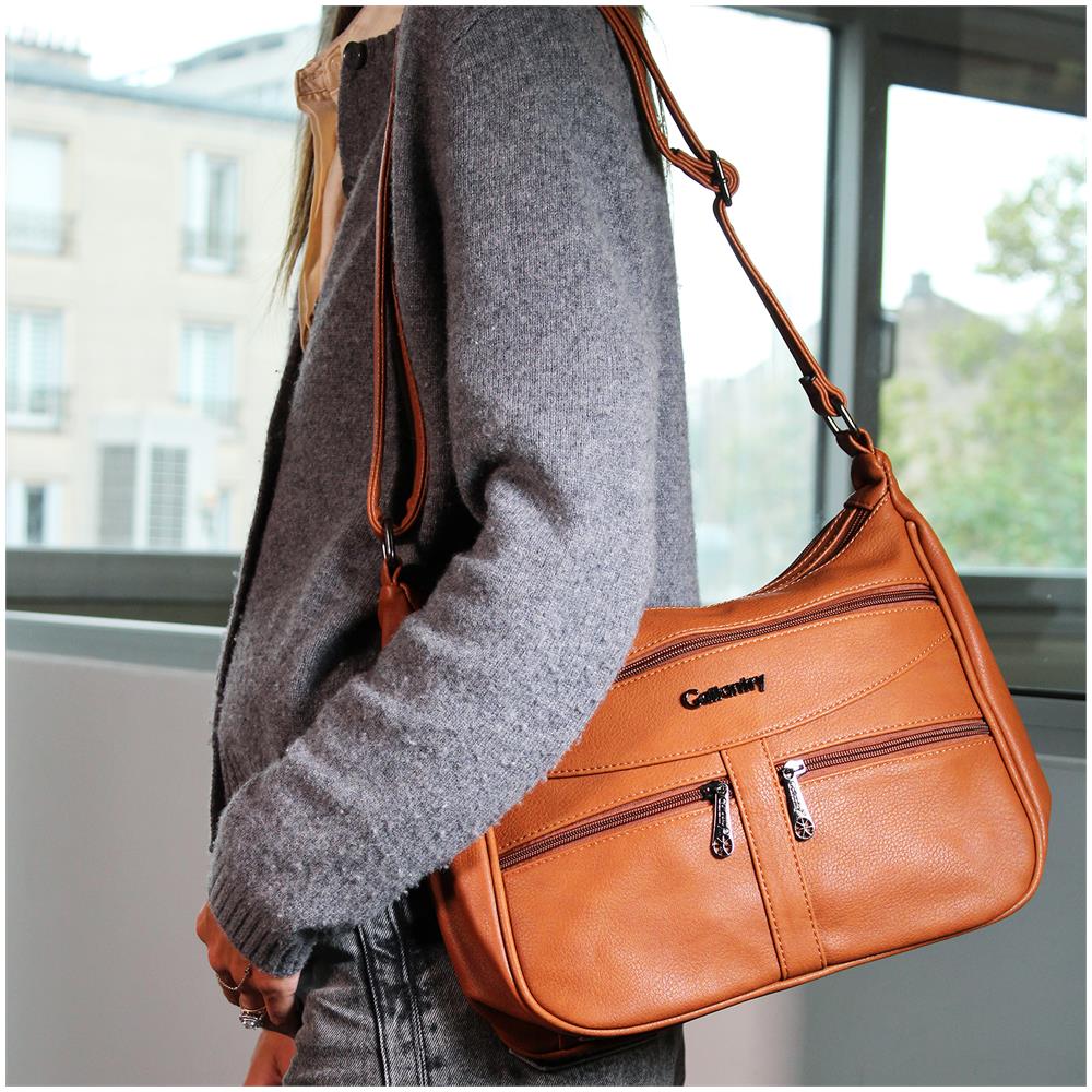 Borsa A Spalla Con Tracolla Casual - Paris - Marrone - Foto 6