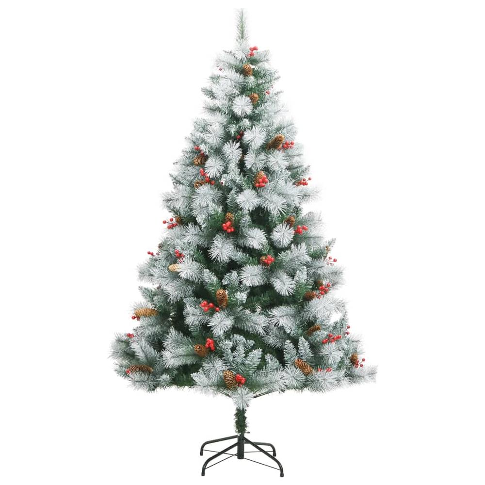 Albero Natale Artificiale Incernierato Con Pigne E Bacche 180cm - Foto 2