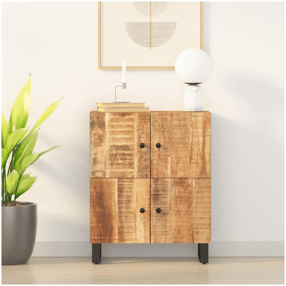 Credenza Con 4 Ante 60x33x75 Cm In Legno Massello Di Mango - Foto 1