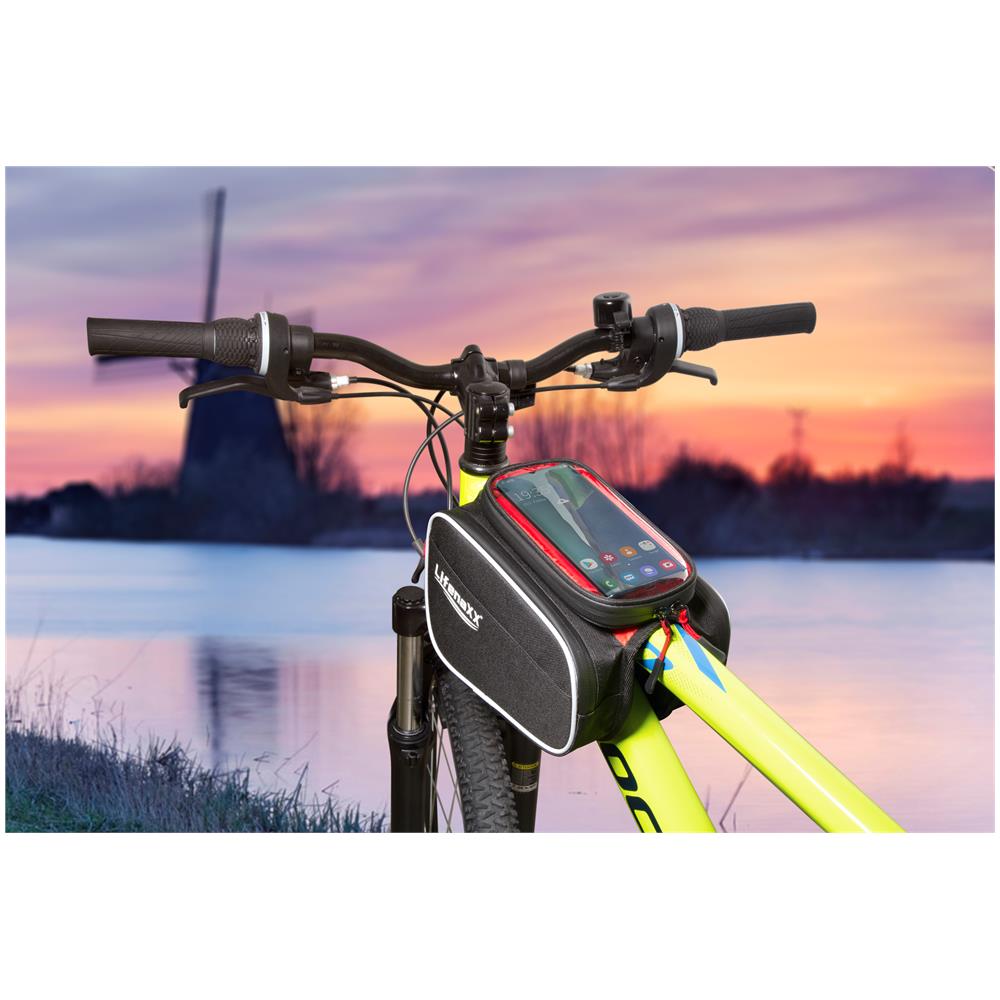 4932 Cestino e borsa per bicicletta Telaio Borsa da bicicletta 3 L Nero, Rosso - Foto 9