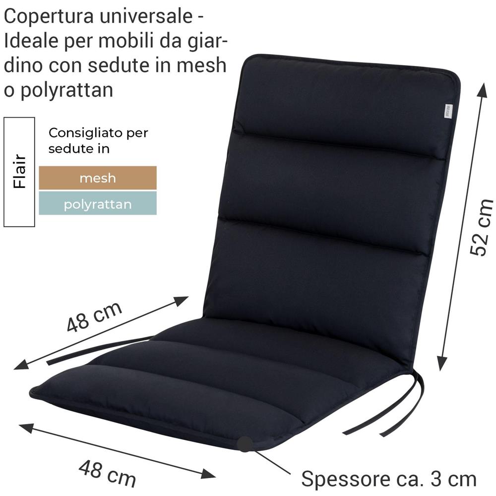 Cuscino per sedia bassa FLAIR - 100x48 cm - Bronzo dorato - Set da 2 - Foto 2