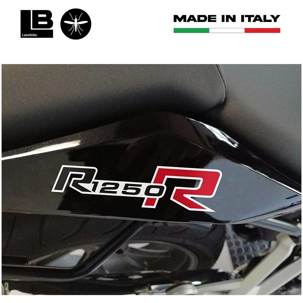 2 Adesivi Per Moto Compatibili Bmw R1250R Stickers R 1250 R Nero-Rosso 12X3 Cm - Foto 3