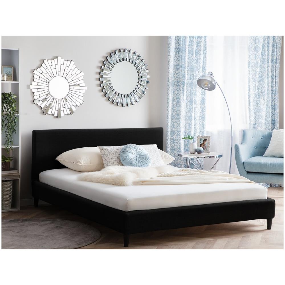 Letto Sfoderabile Nero Con Illuminazione Led 160 X 200 Cm Fitou - Foto 2