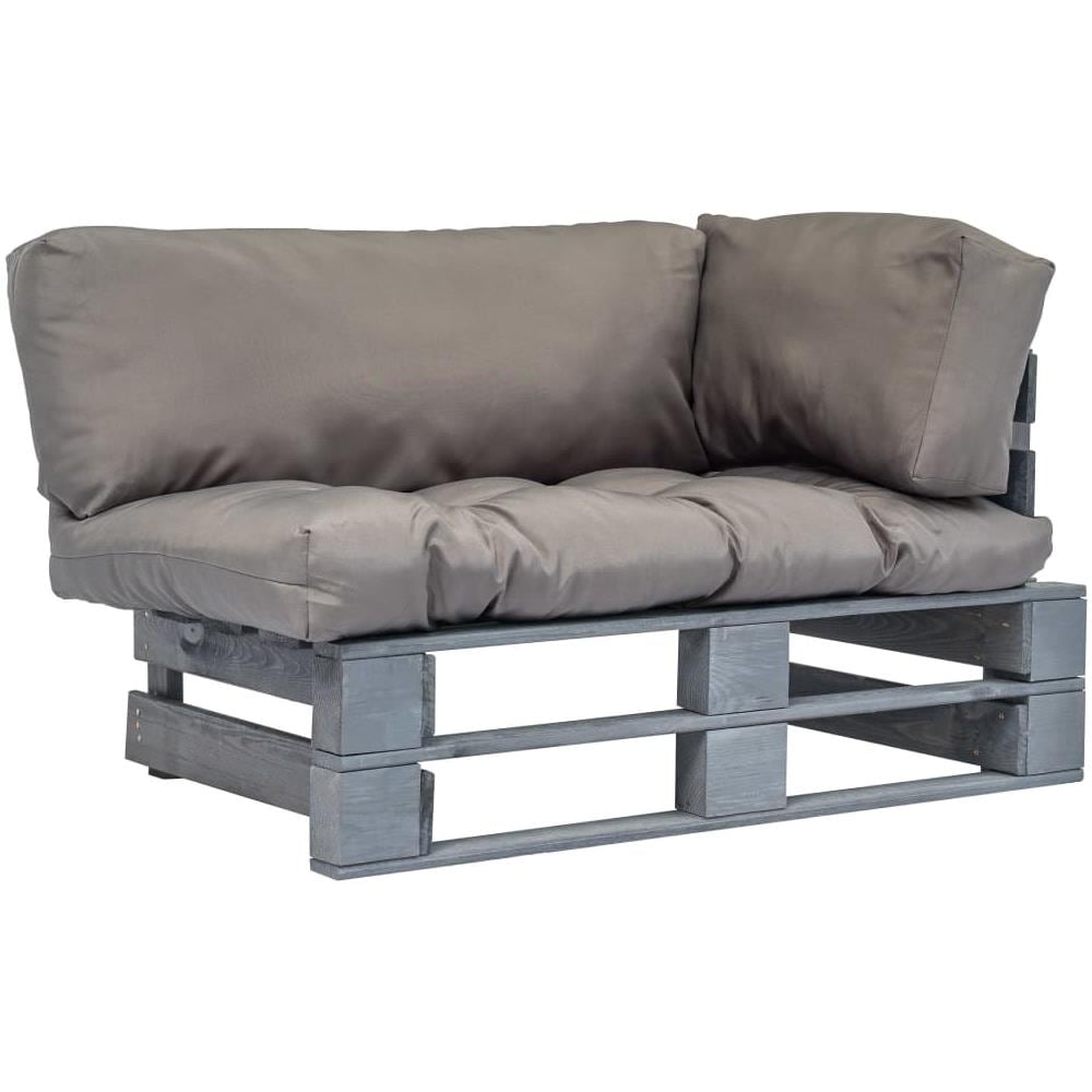 Divano Da Giardino Su Pallet E Cuscini Grigi Legno Di Pino Fsc - Foto 1