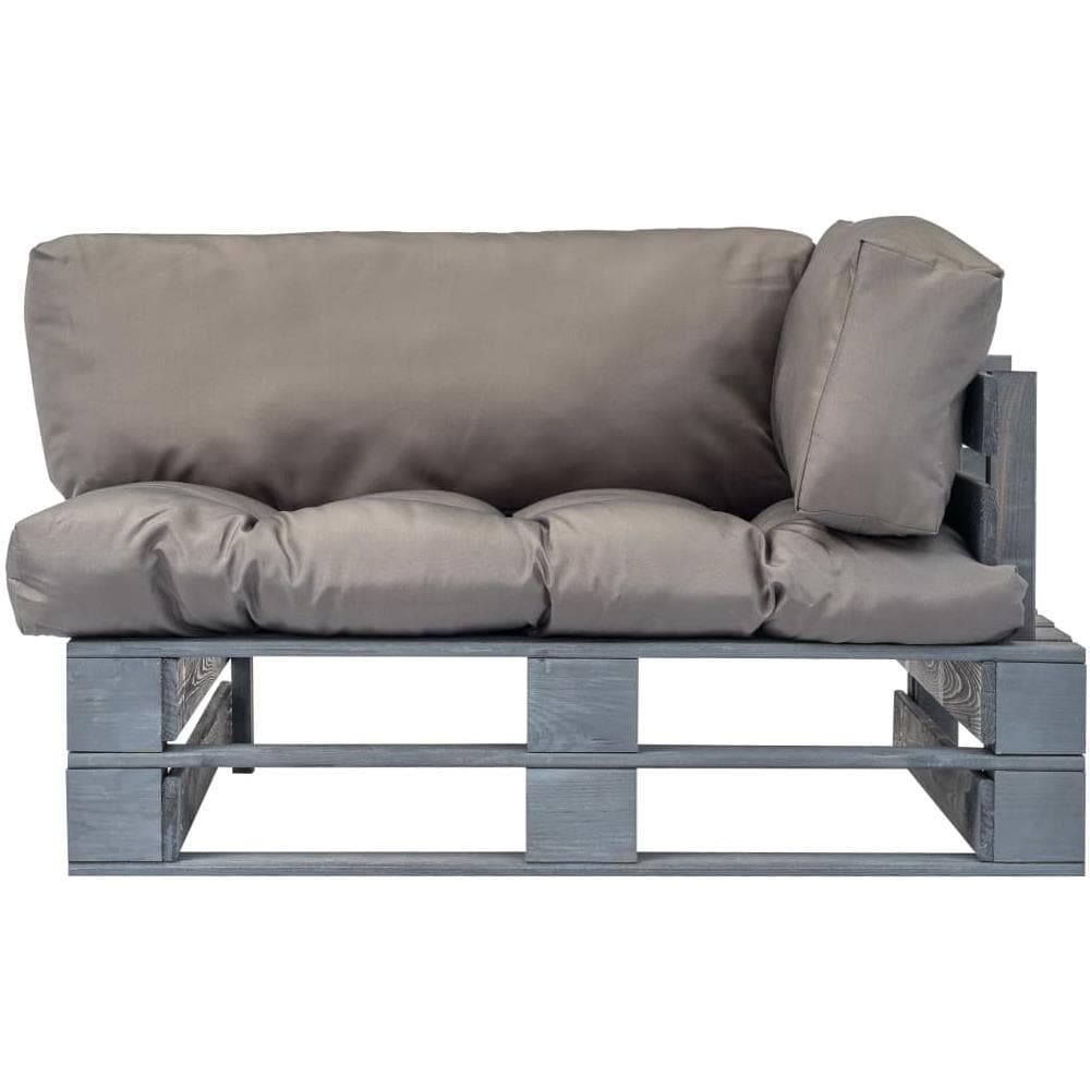 Divano Da Giardino Su Pallet E Cuscini Grigi Legno Di Pino Fsc - Foto 2