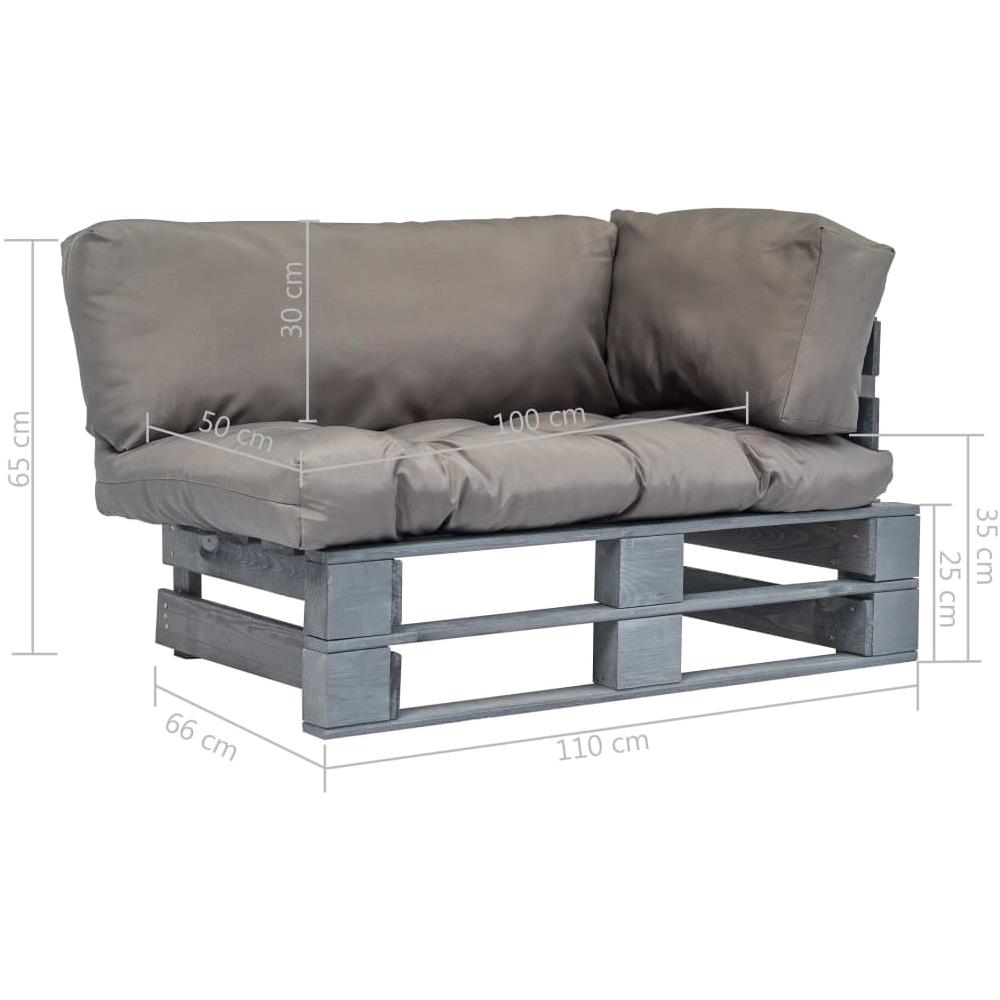 Divano Da Giardino Su Pallet E Cuscini Grigi Legno Di Pino Fsc - Foto 7