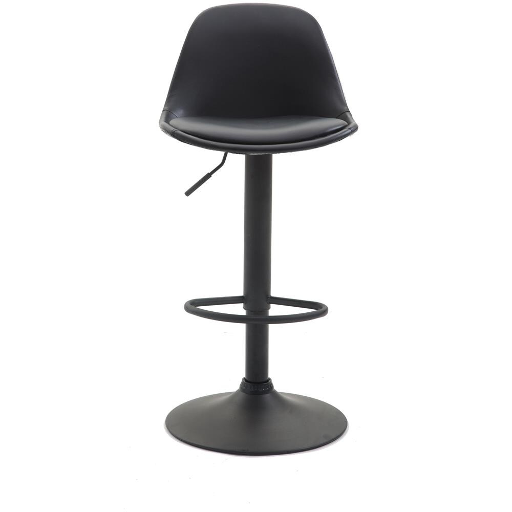 Sgabello Design Kiel in Similpelle - Sgabello da Cucina Girevole e con Altezza Regolabile I Sgabello da Bar Imbottito e con Poggiapiedi Nero Nero - Foto 2