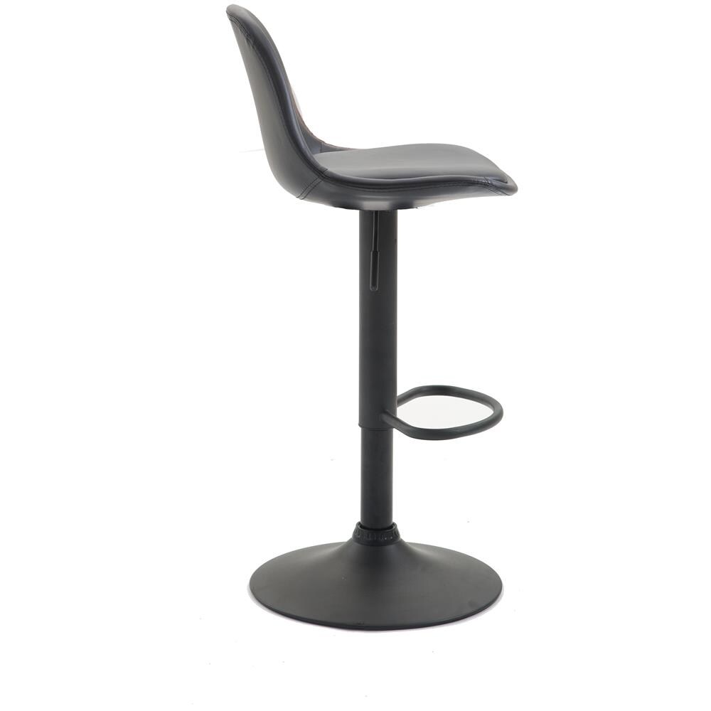 Sgabello Design Kiel in Similpelle - Sgabello da Cucina Girevole e con Altezza Regolabile I Sgabello da Bar Imbottito e con Poggiapiedi Nero Nero - Foto 3