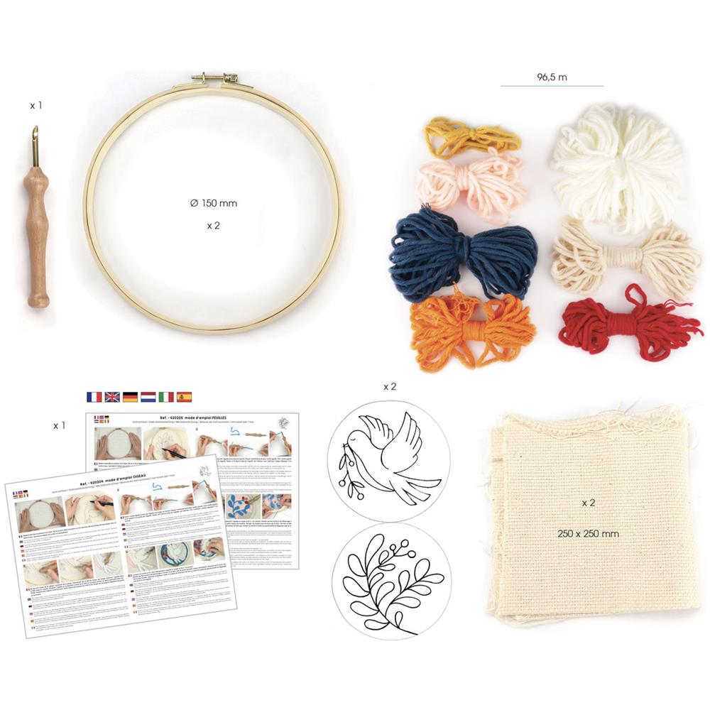 Graines Creatives - Kit Cucito Punch Needle Foglia E Uccello - Foto 2