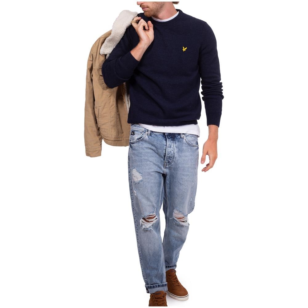 Lyle&scott Crew Neck Lambswool Blend Jumper Maglione Uomo Taglia L - Foto 2