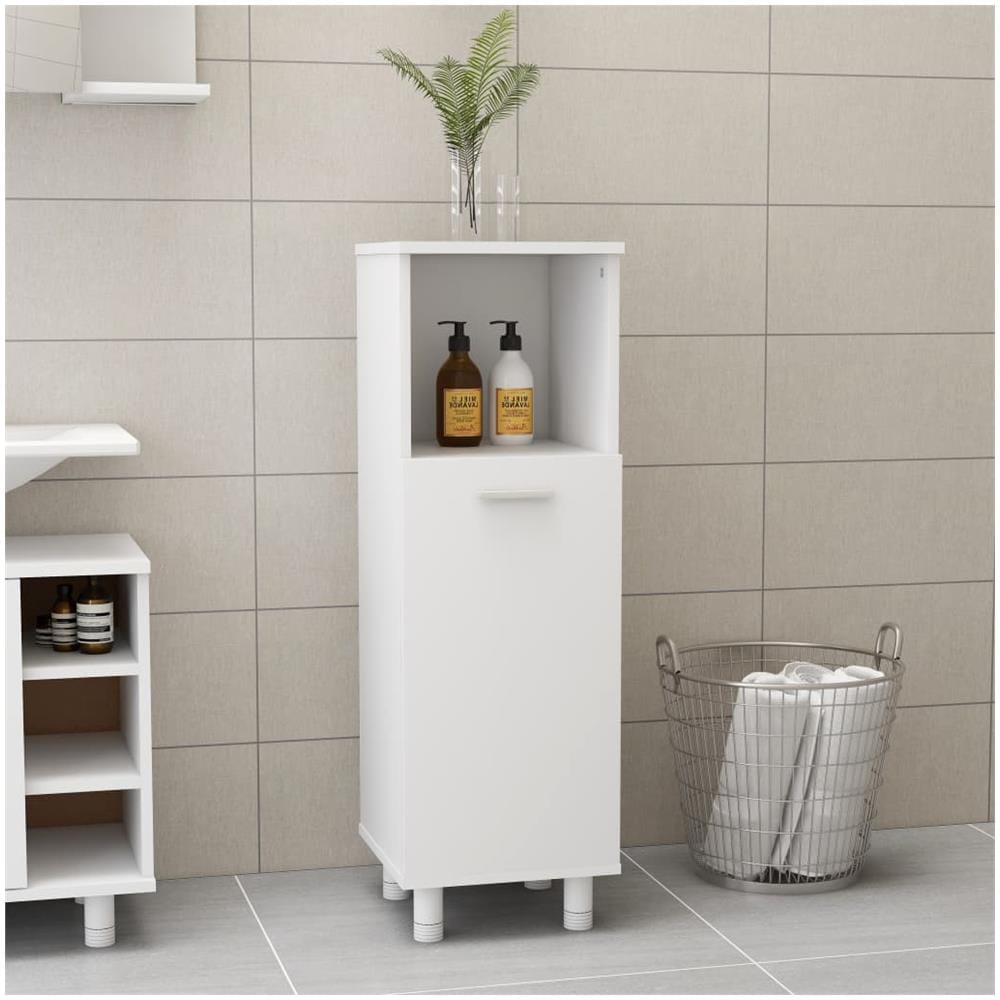 Armadio da Bagno Bianco 30x30x95 cm in Legno Multistrato - Foto 1