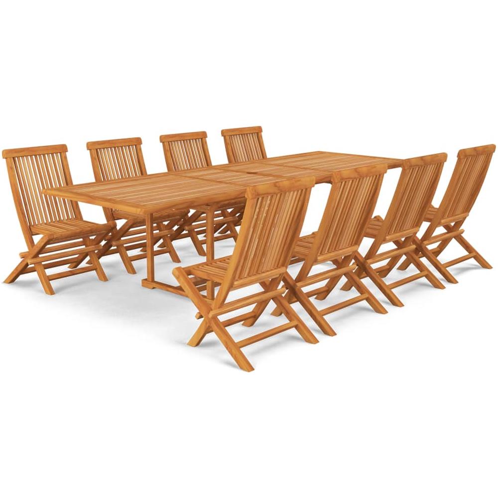 Set Da Pranzo 9 Pz In Legno Massello Di Teak - Foto 1