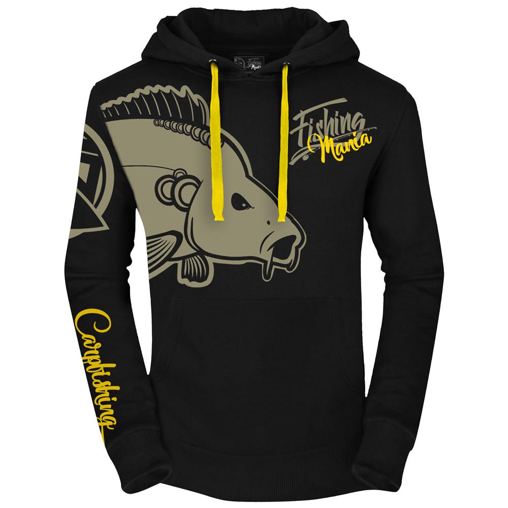 Hoodie Fishing Mania Carpfishing Nero S - Foto 1