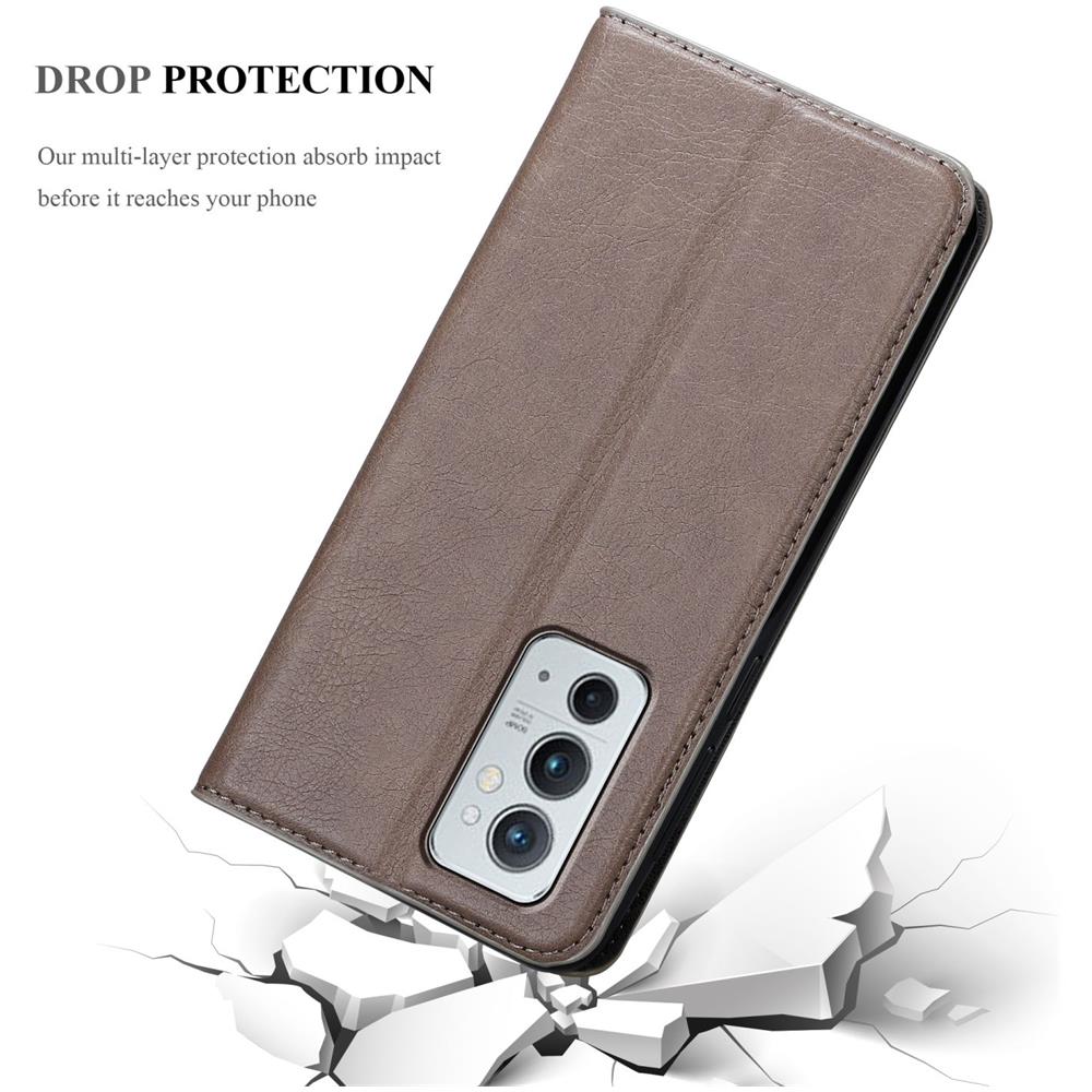 Custodia Compatibile Con Oneplus 9rt 5g In Bruno Caffè - Coperchio Protettiva Con Chiusura Magnetica, Funzione Stand E Tasca Per Le Carte - Foto 8