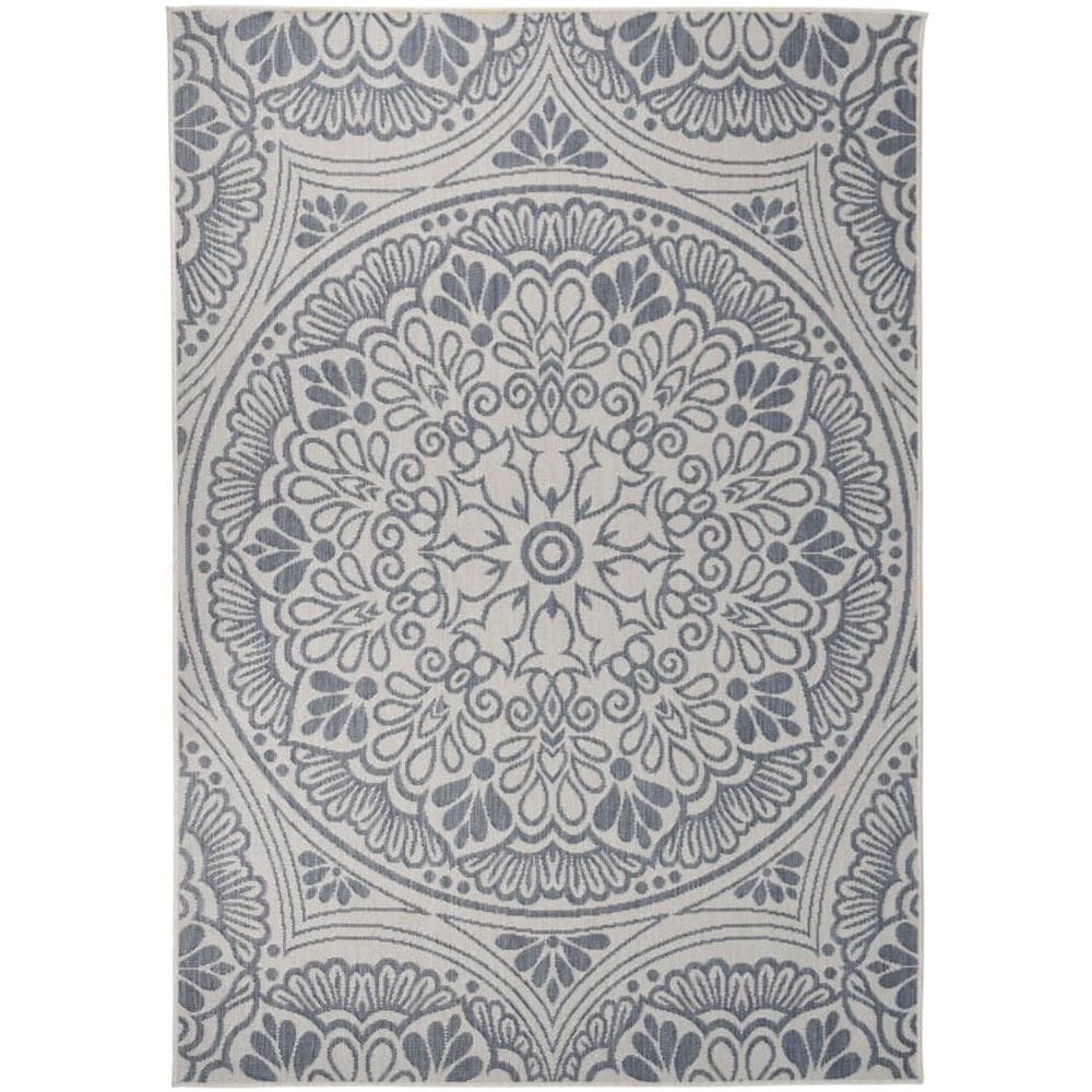 Tappeto Da Esterni A Tessitura Piatta 160x230 Cm Motivo Blu - Foto 1