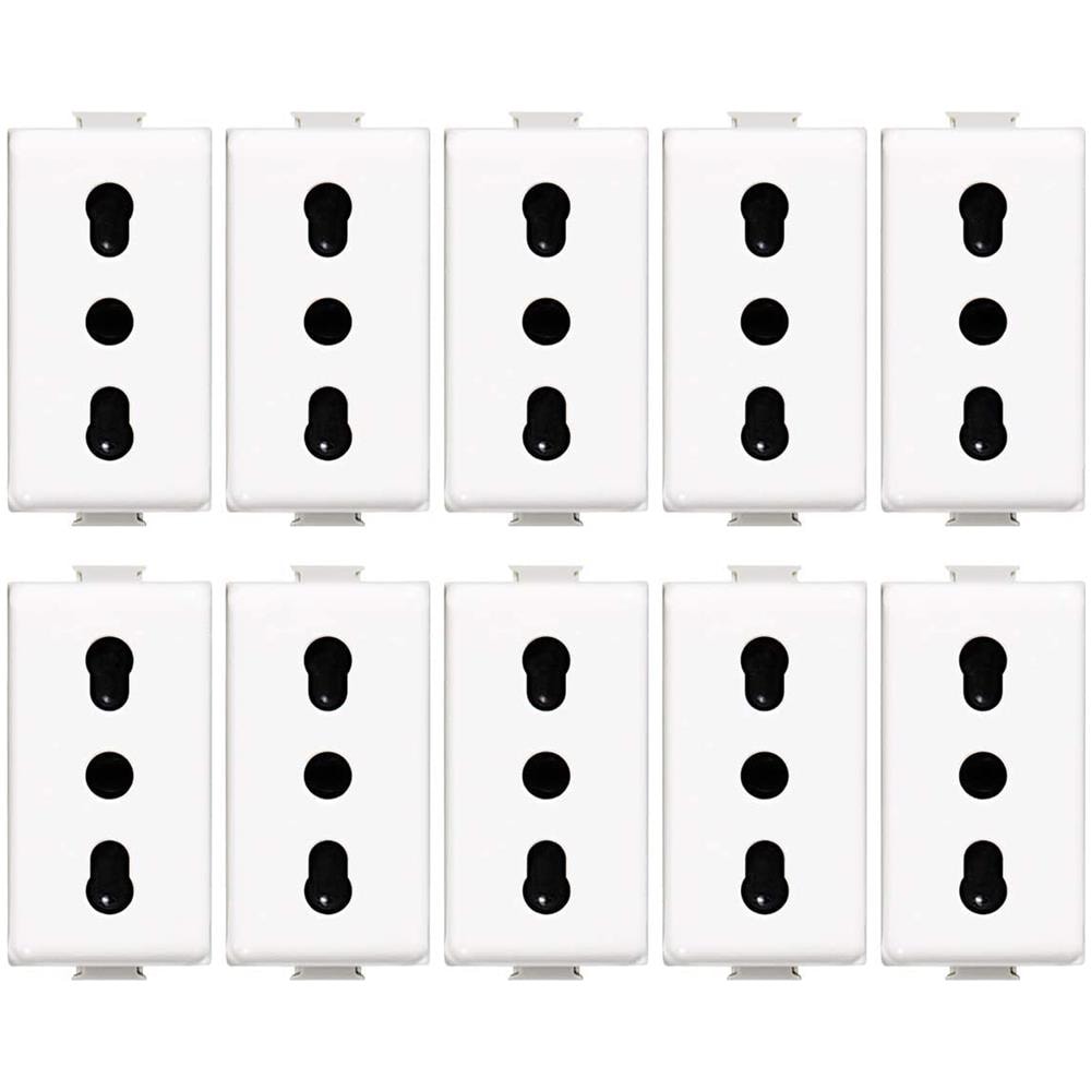 Set 10 Prese Elettriche Bipasso Bianche, Per Spine 10a E 16a Della Serie Matix 2p+t - Foto 1