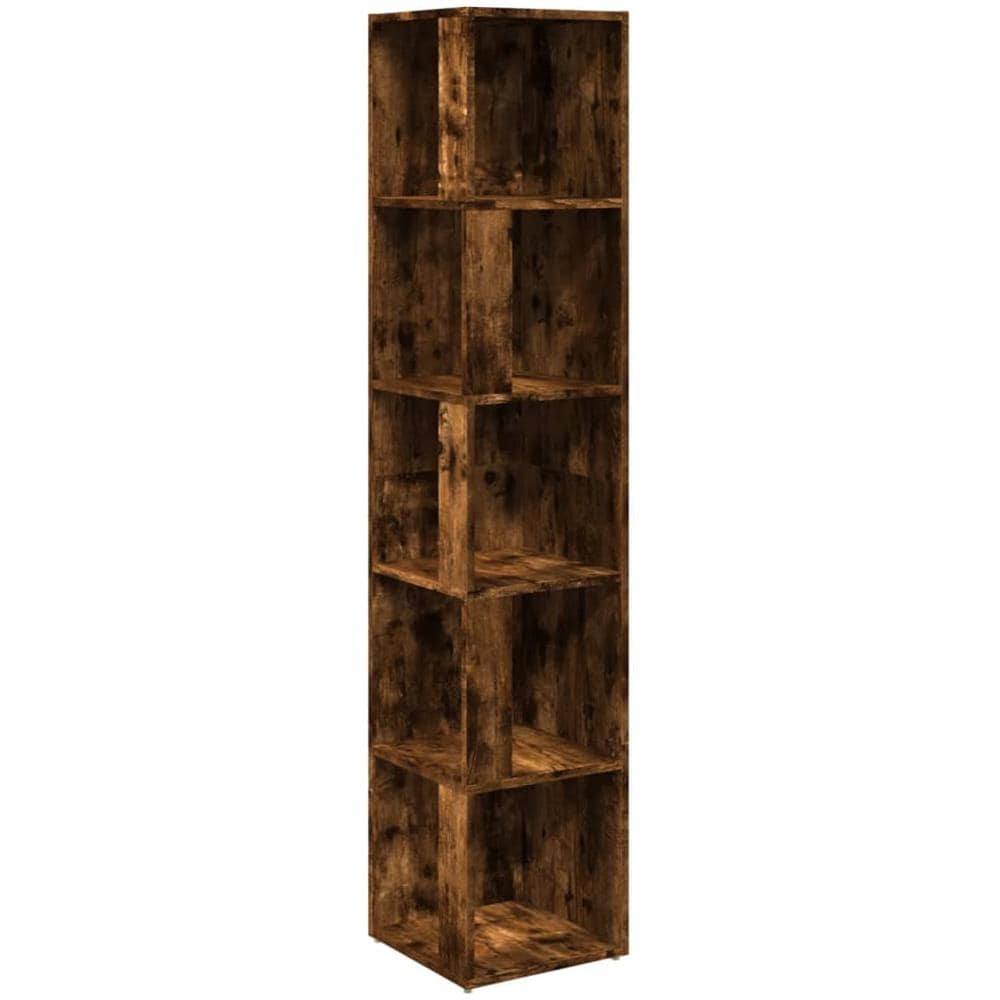 Scaffale Angolare Rovere Fumo 33x33x164,5 cm Legno Multistrato - Foto 2