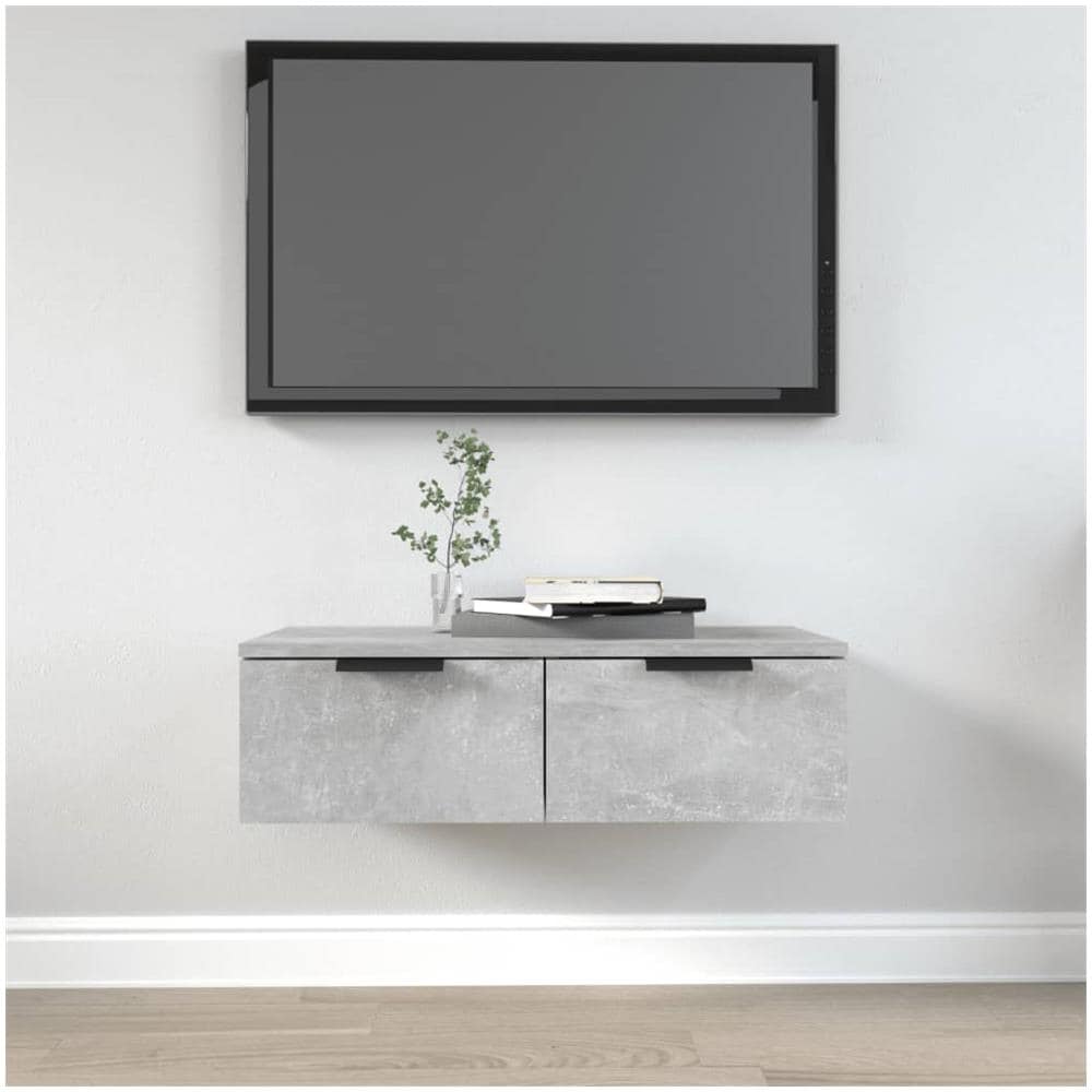 Armadietto A Muro Grigio Cemento 68x30x20 Cm Legno Multistrato - Foto 1