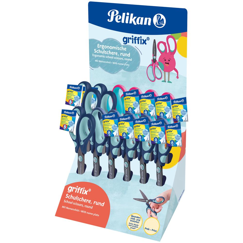 Griffix Schulschere, Rund, Thekendisplay Mit Softgriff Fr Komfortables Schneiden, Mit Namensschild - 1 Stck (605397) - Foto 1