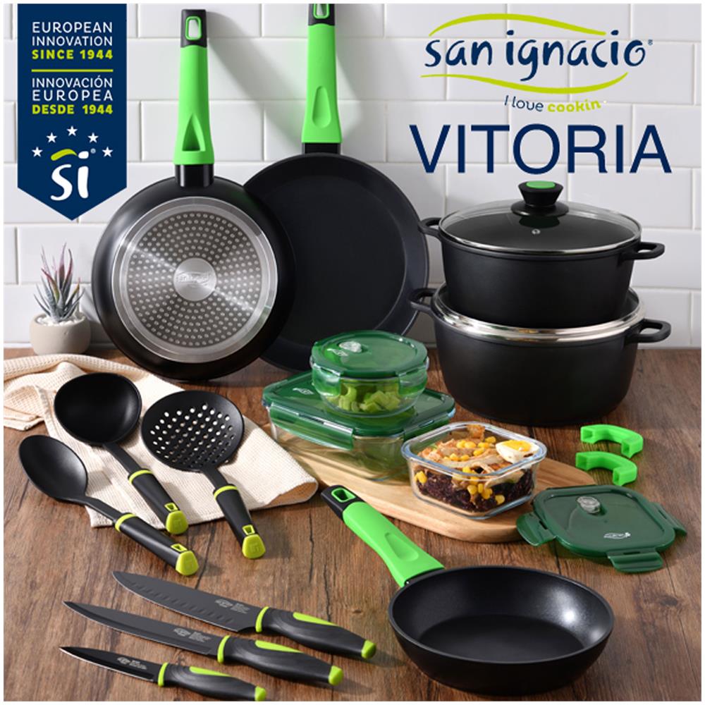 Padella Vitoria 28 X 5,4 Cm In Alluminio Forgiato Di Colore Nero Adatta A Piani Di Cottura A Induzione - Foto 8