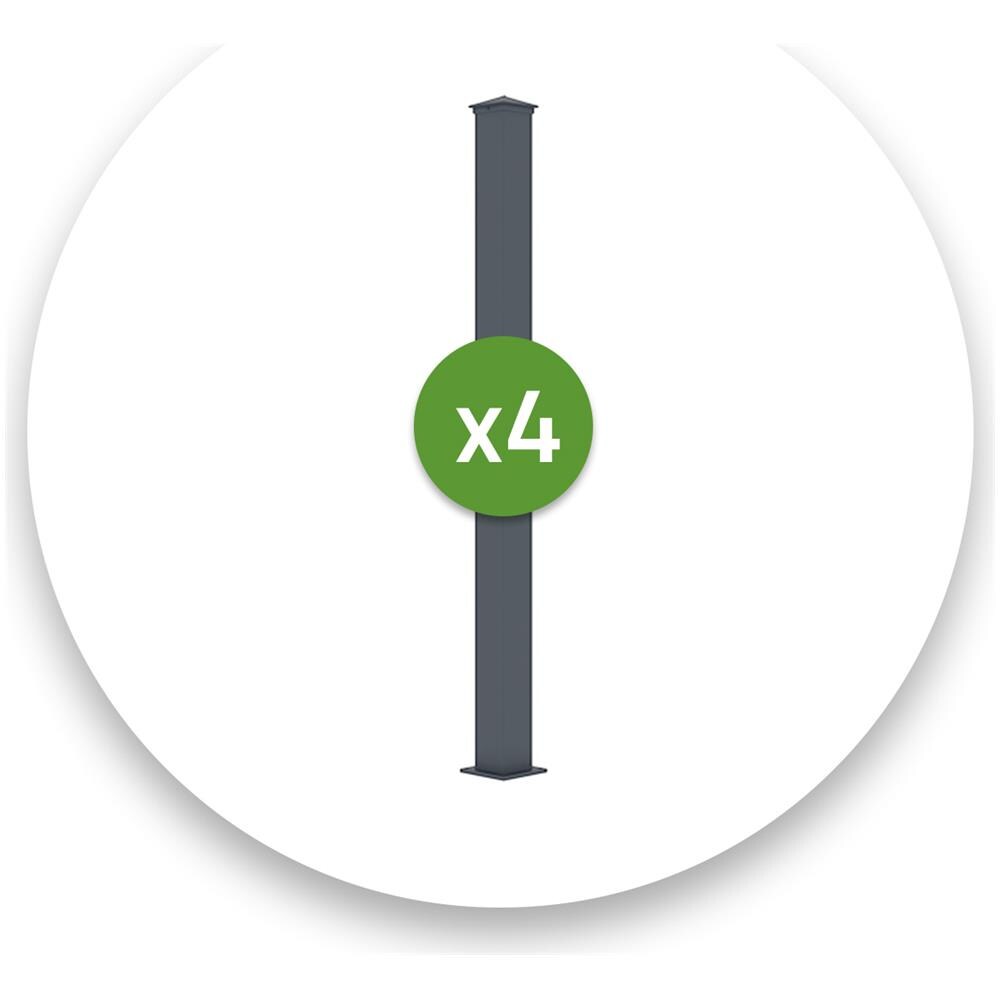 Set Di 4 Pali Eifel 10x10 In Alluminio A. 166cm- Grigio Antracite - Foto 1