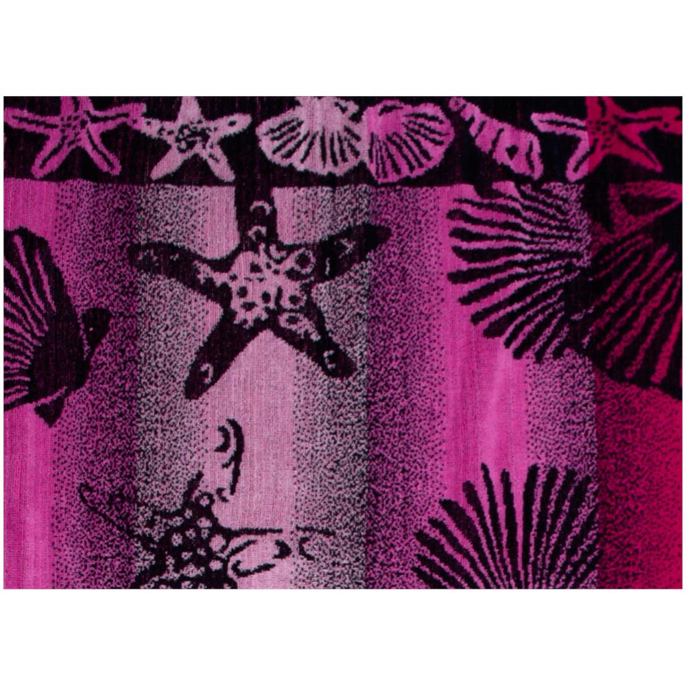 Telo Mare Jacquard Spugna Asciugamano Spiaggia Disegno New Shell Fucsia - Foto 2