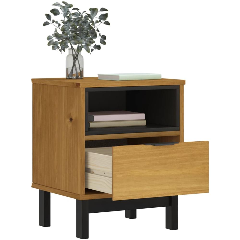 Comodino Flam 40x35x50 Cm In Legno Massello Di Pino - Foto 3