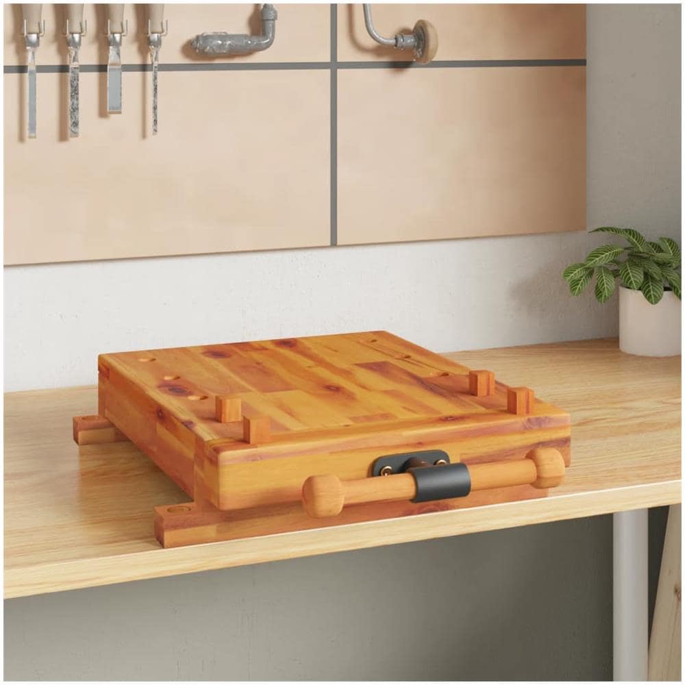 Banco Da Lavoro Con Morsa 52x44x9,5 Cm Legno Massello Di Acacia - Foto 1