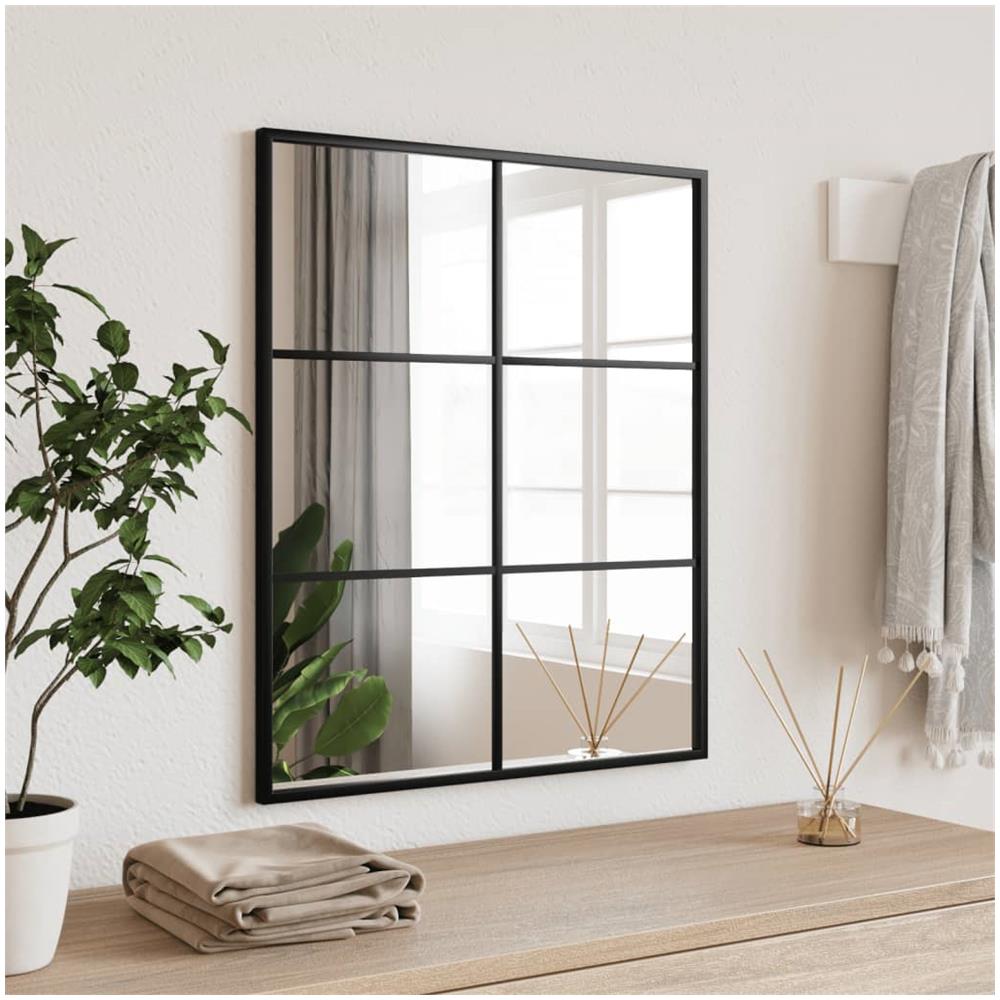 Specchio Da Parete Nero 50x60 Cm Rettangolare In Ferro - Foto 1