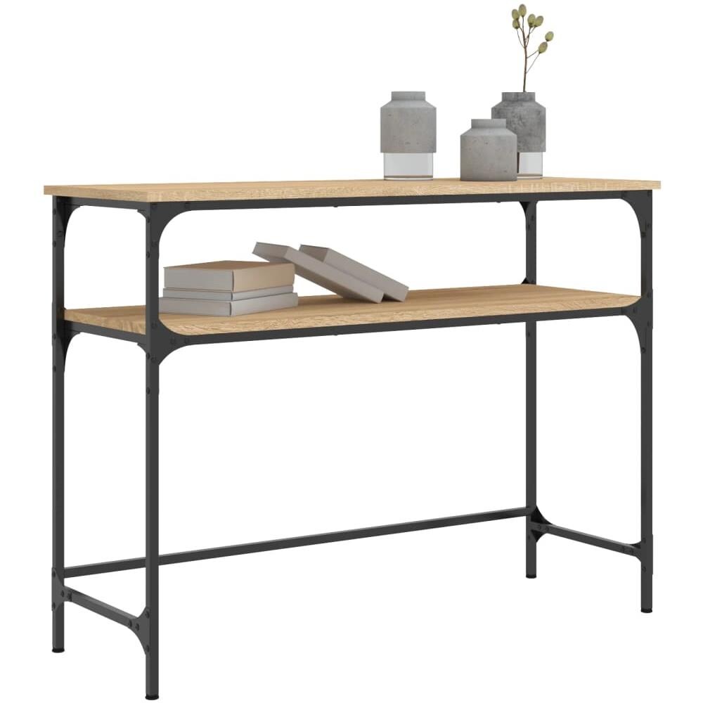 Tavolino Consolle Rovere Sonoma 100x35,5x75cm Legno Multistrato - Foto 3