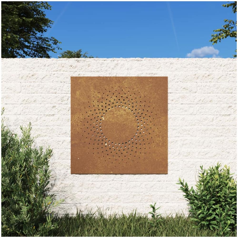 Decorazione Muro Da Giardino 55x55 Cm Sole In Acciaio Corten - Foto 1