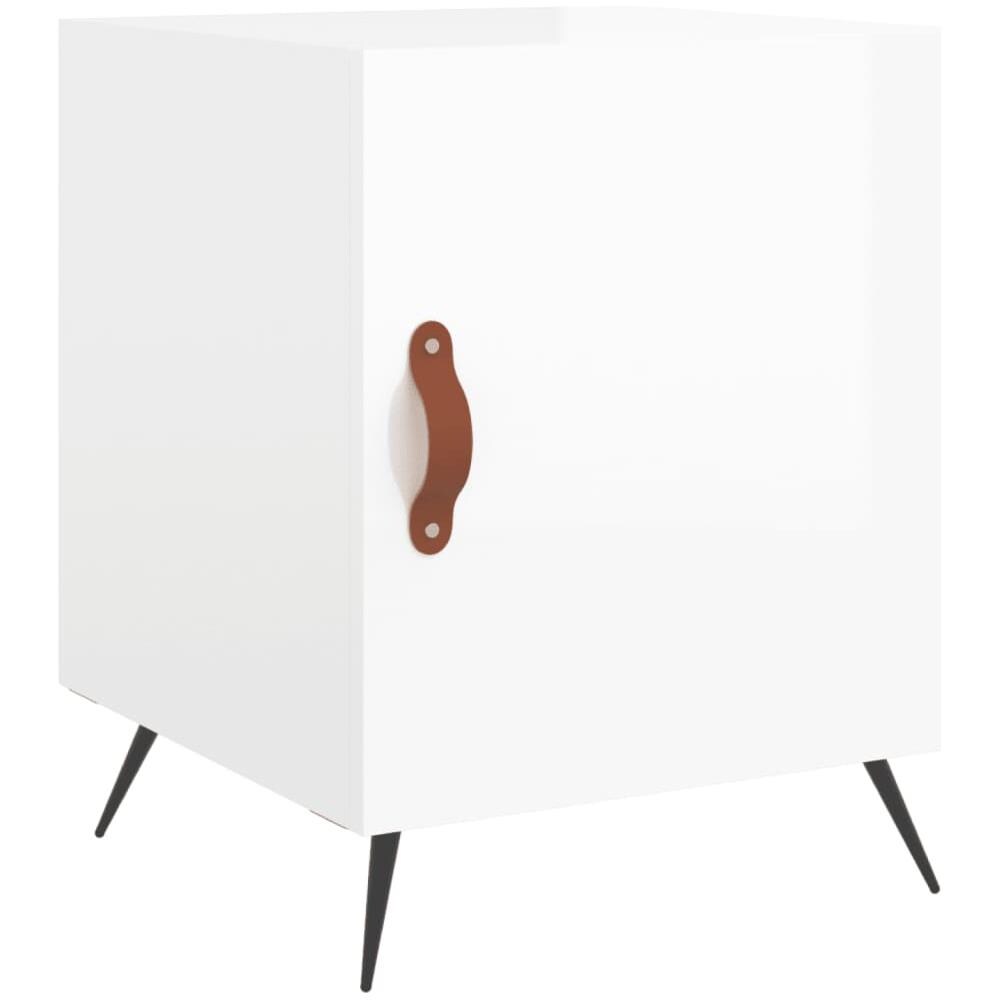 Comodino Bianco Lucido 40x40x50 Cm In Legno Multistrato - Foto 2