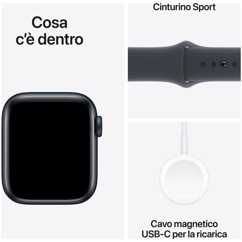 Watch SE GPS 40mm Cassa Alluminio Mezzanotte con Mezzanotte Sport Band - S /M - Foto 3