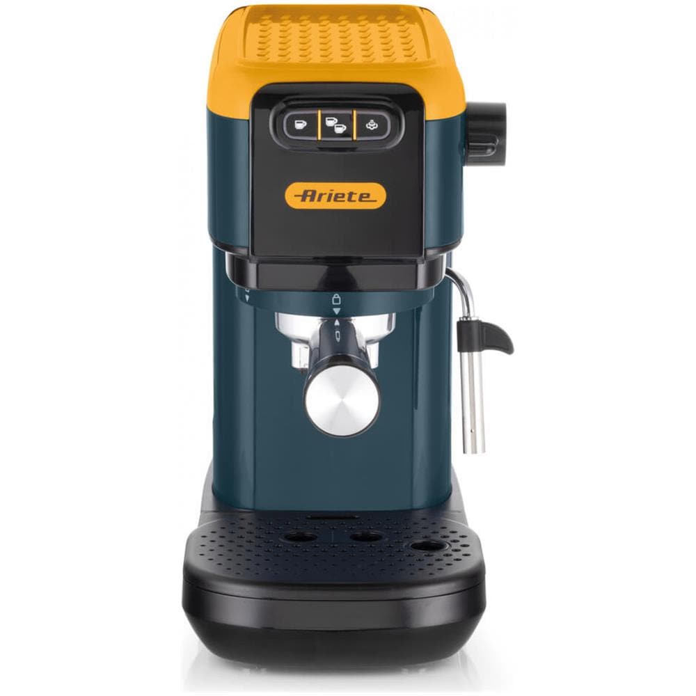 Macchina da Caffè Espresso Manuale Espresso Cialde ESE e Macinato Serbatoio 1.1 Lt. Potenza 1300 Watt Colore Giallo / Mango - Foto 1