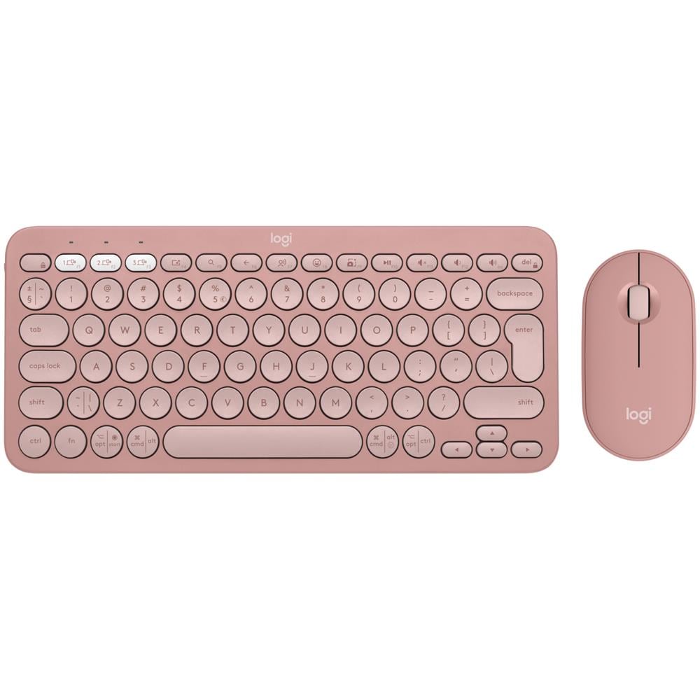 Tastiera e Mouse Wireless 920-012241  (Layout US International) Colore Rosa - Foto 1
