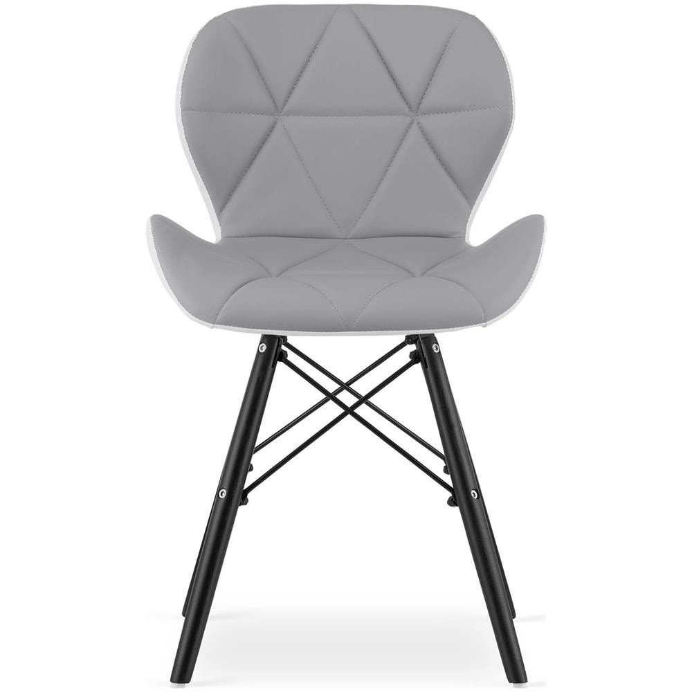 Sedia in ecopelle WAKO - Design moderno grigio-bianco con gambe nere - Foto 2