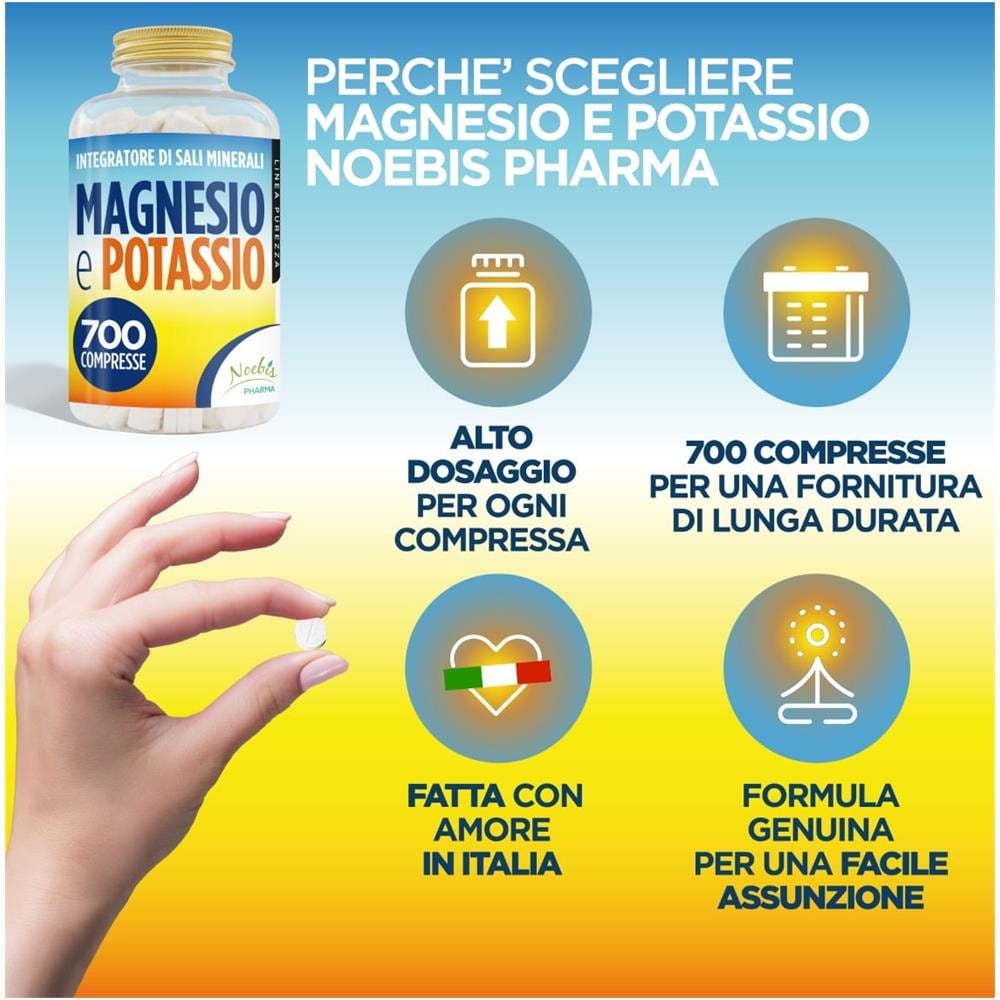 Integratore Magnesio Citrato e Potassio Citrato 700 Compresse | Alta Assimilabilità | Ideale in caso di Stanchezza e Fatica, Caldo e Perdita di Sali | Lunga Durata | Prodotto in Italia - Foto 1