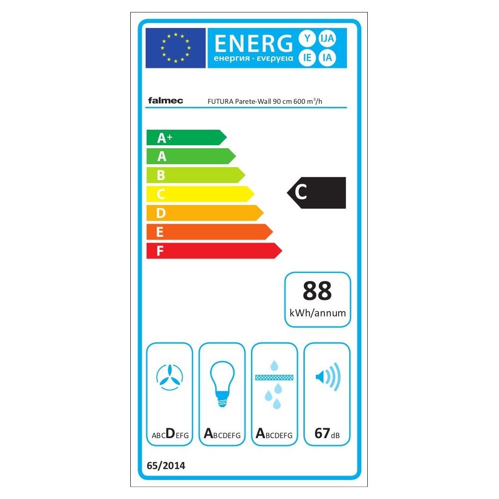 Cappa Futura Parete da 90cm 600 m3 / h - Foto 3