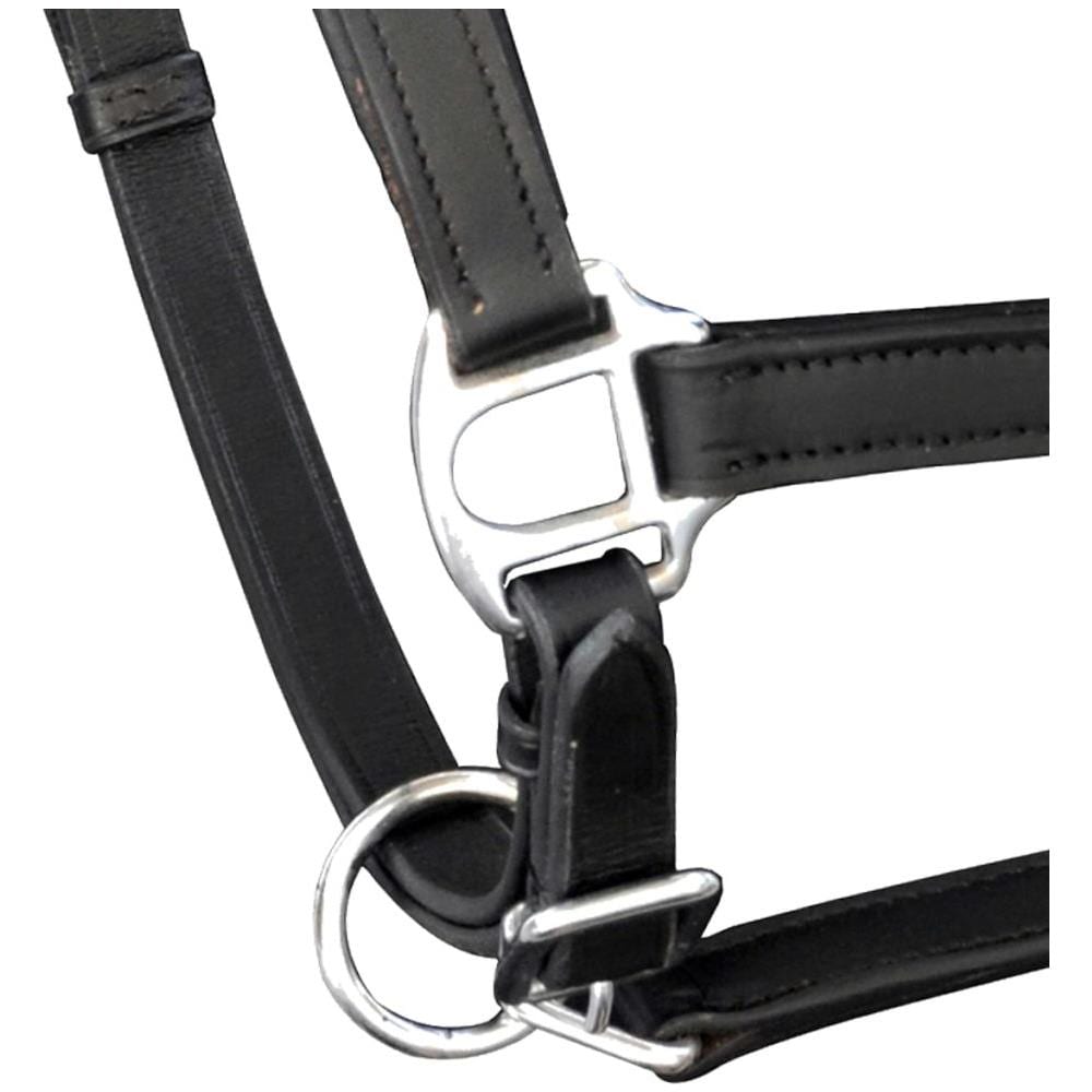 Cavezza Testiera Cuoio Naturale Regolabile Per Stalla Nera Cavallo - Foto 2