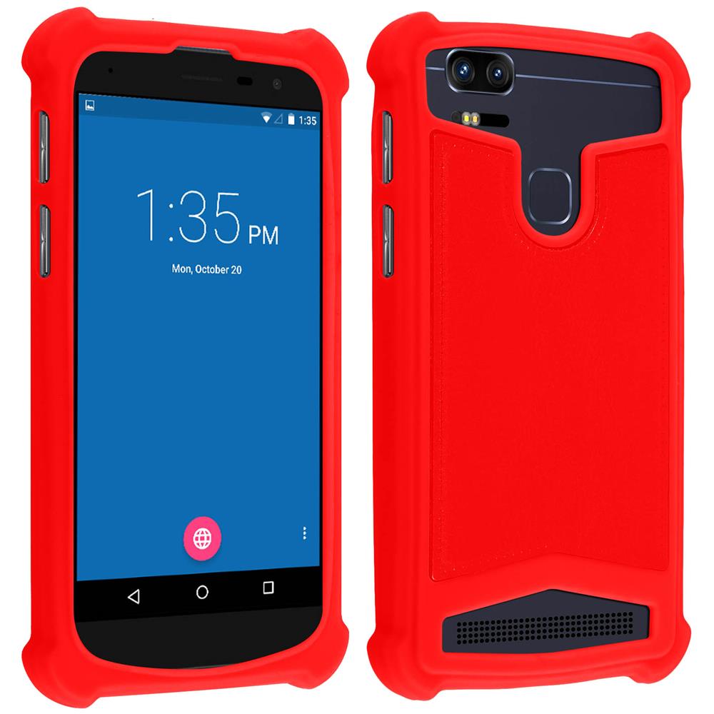 Cover Mocca Universale Smartphone Da 5 A 5.3 Pollici In Silicone Gel Rosso - Foto 1
