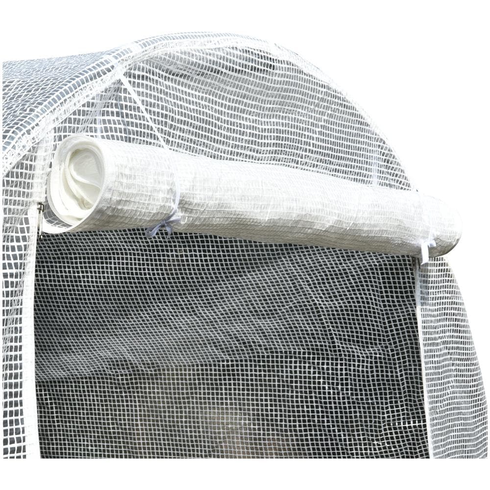 Serra Tunnel Con Struttura In Acciaio Zincato E Telo In Polietilene 6 Finestre Avvolgibili Bianco 5 X 2 X 2 M - Foto 8