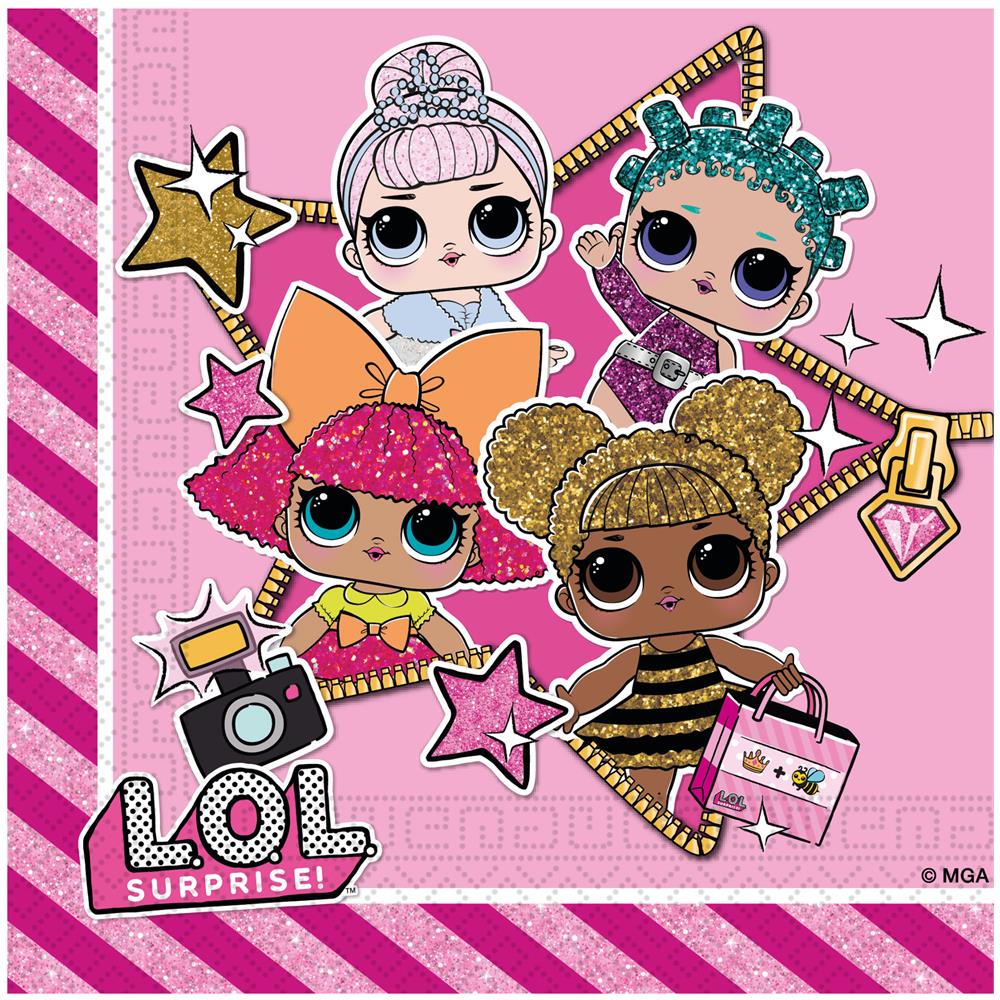 Procos - 20 Tovaglioli In Carta Rosa Lol Surprise - Foto 1