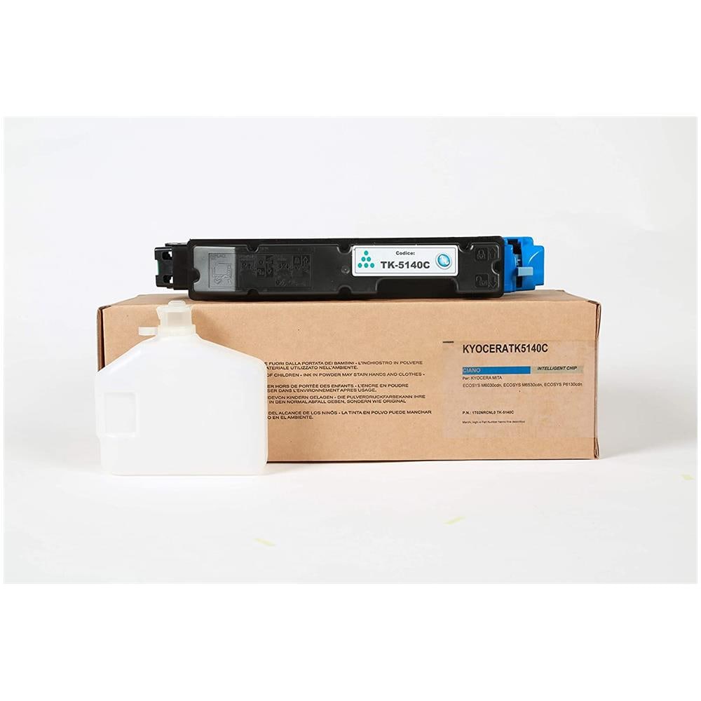 TONER COMPATIBILE - Kyocera Tk-5140c Ciano 1t02nrcnl0 Per Ecosys M6030cdn, Ecosys M6530cdn, Ecosys P6130cdn Fornito Di Intelligent Chip Capacità 5000 Copie Made In Italy - Foto 5