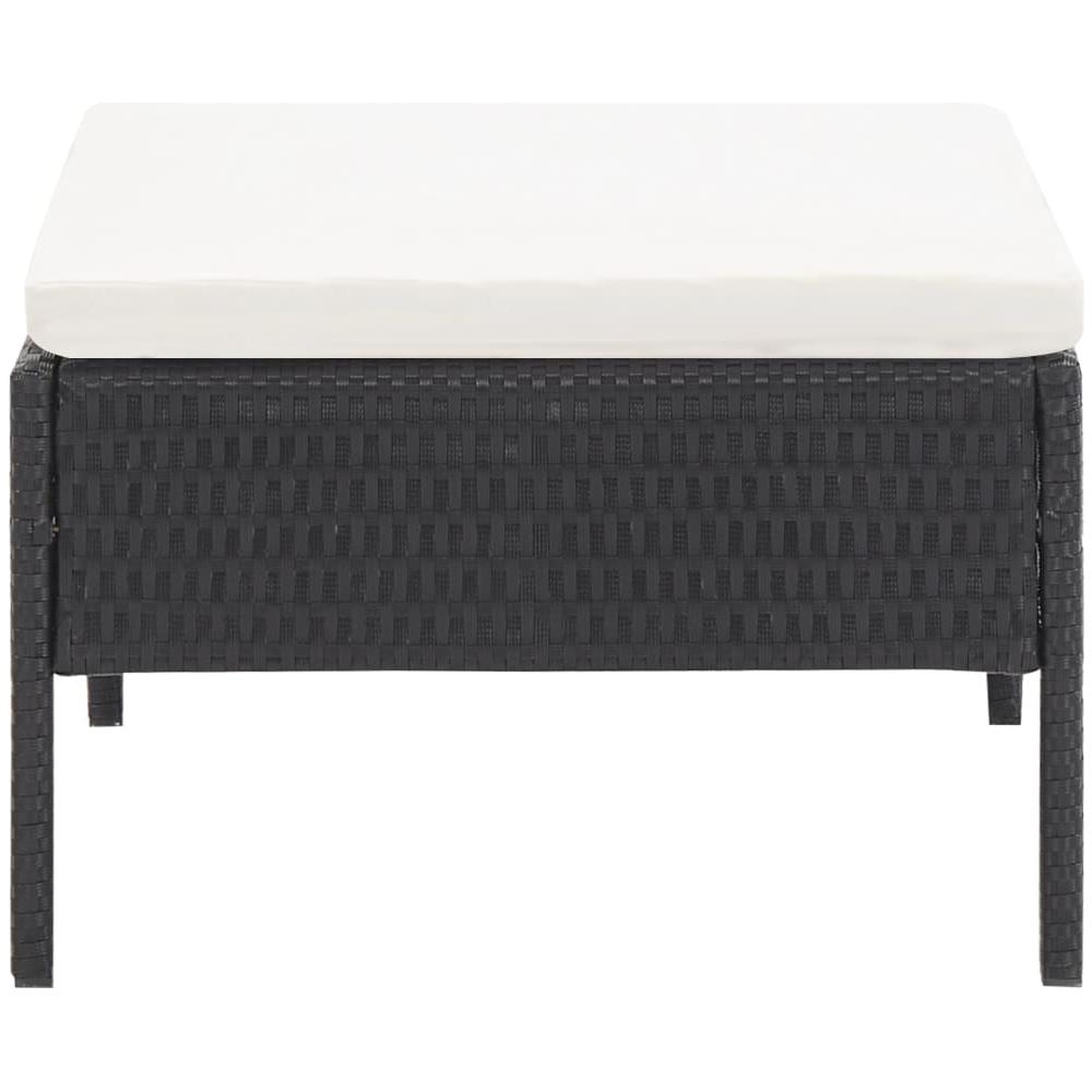 Set Divani Da Giardino 3 Pz Con Cuscini In Polyrattan Nero - Foto 10