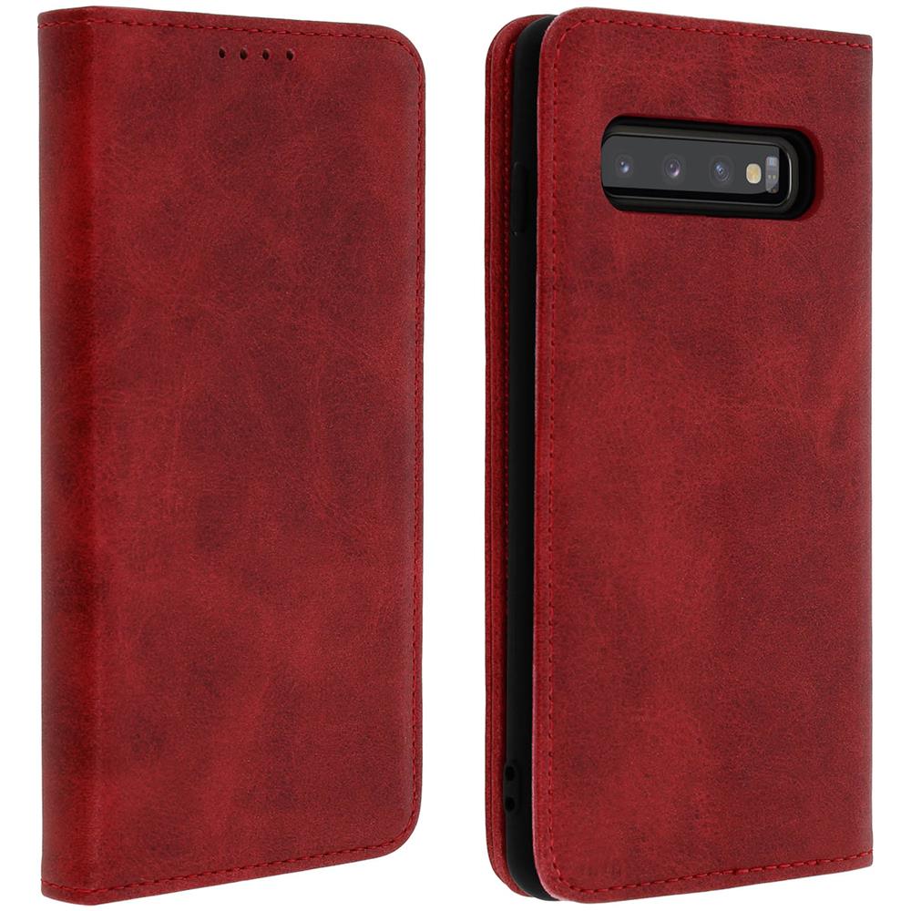 Custodia Galaxy S10 Portacarte Funzione Supporto Cover Silicone Rosso - Foto 1